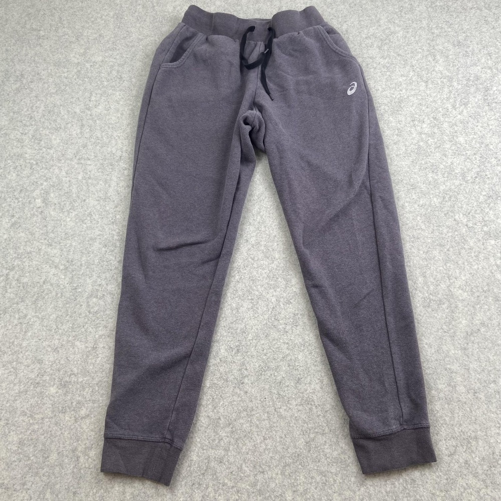 ASICS Pants Womens Medium (26x27) Gray Fleece Sweatpants Joggers *FADE SPOT*